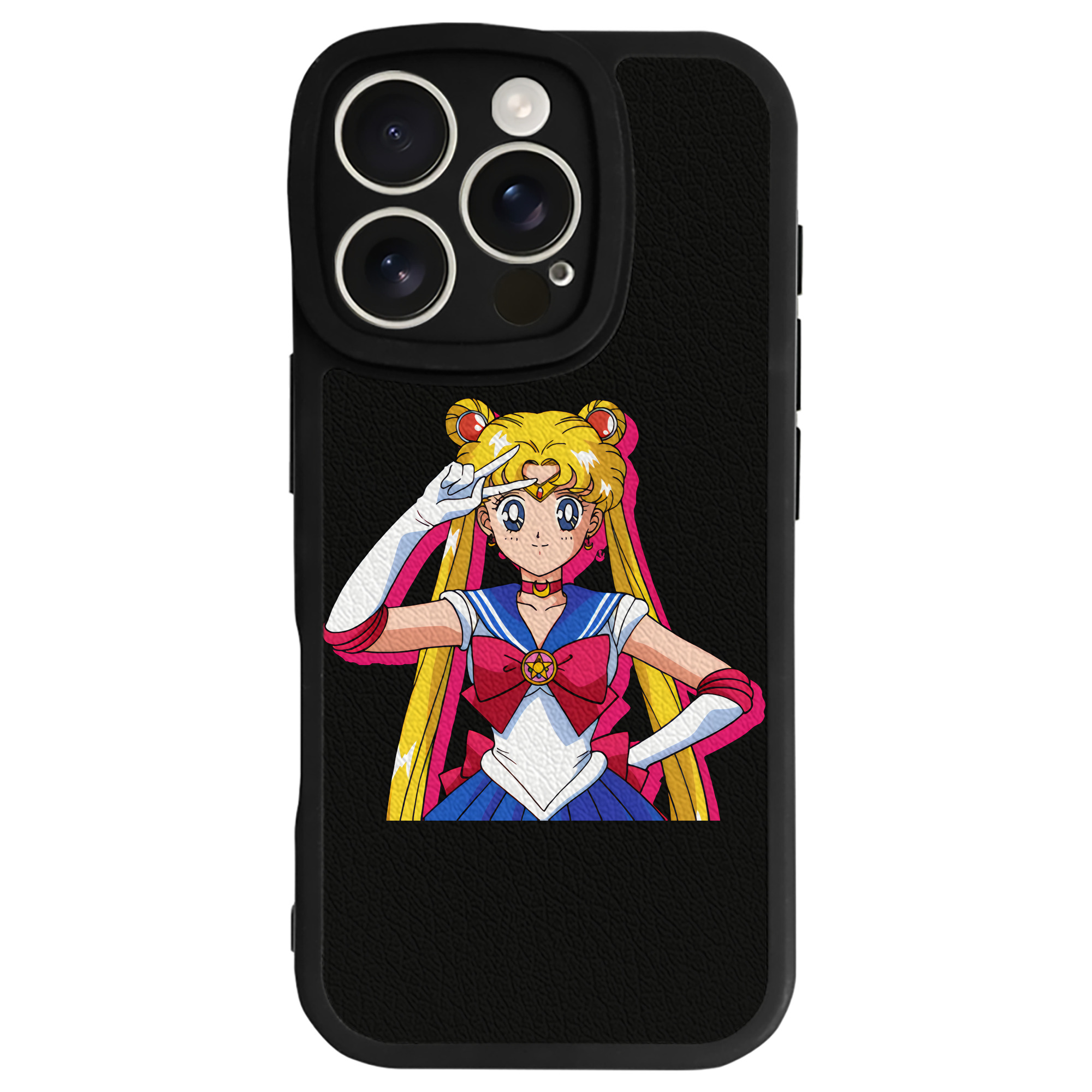 （画像用） 美少女戦士セーラームーン 月野 うさぎ つきの うさぎ Sailor Moon Tsukino Usagi 【iPhone 16シリーズ対応】シリコンスマホケース（レザー調） 材質：シリコン